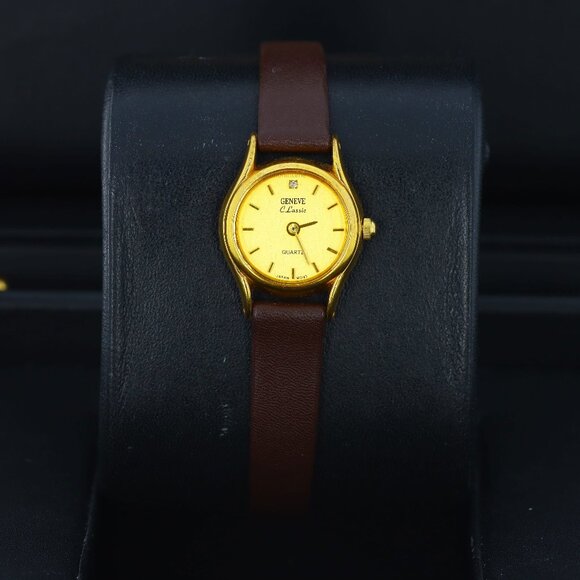 Geneve Classic Quartz Ladies, Champagne Dial - Yellow Gold Tone on Strap - Picture 1 of 12